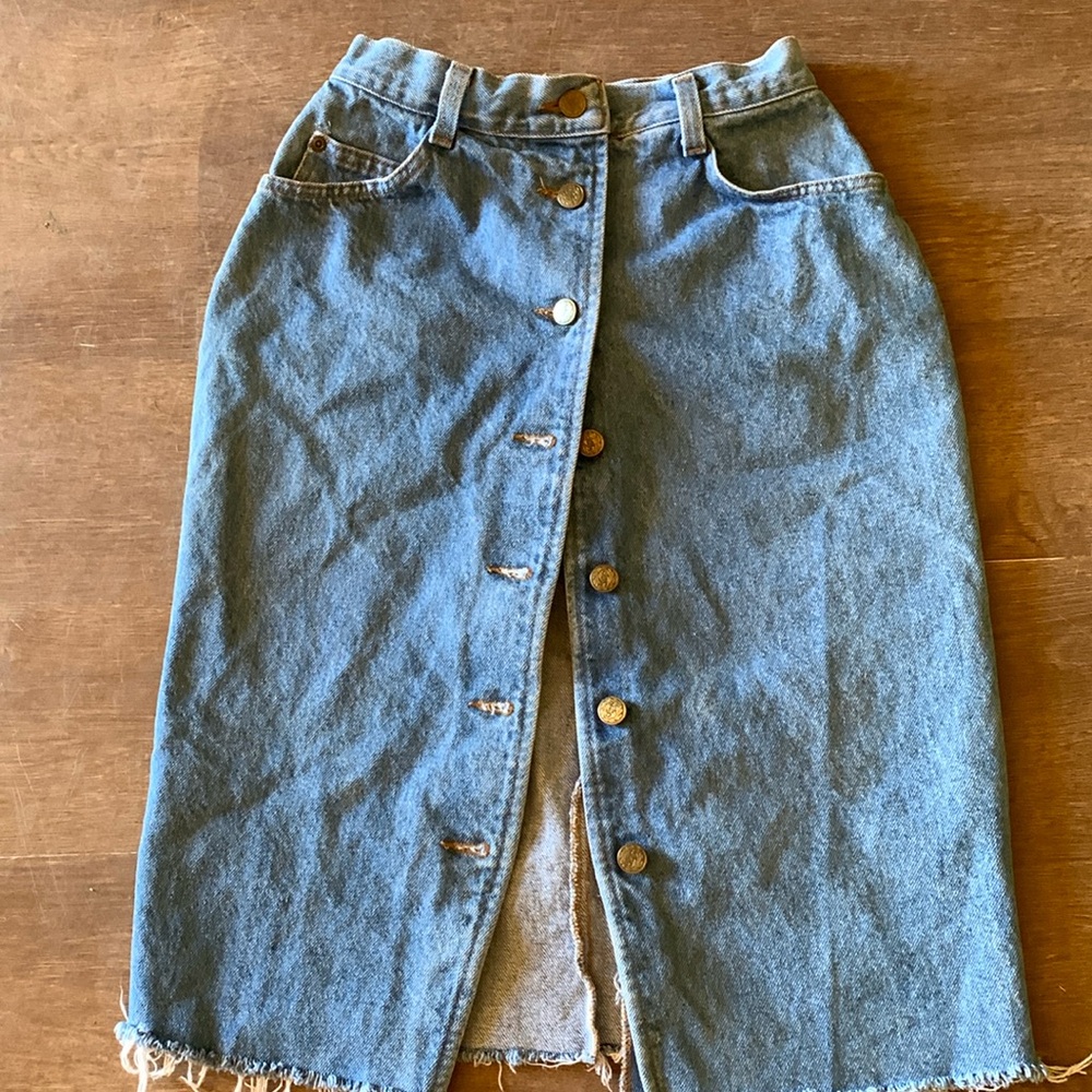 Denim button down skirt